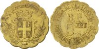 Frankreich 5 Centimes Münze, SS, Messing, Elie:10.1 -