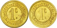 Frankreich 1 Centime Münze, VZ, Messing, Elie:30.1 -