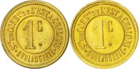 Frankreich 1 Centime Münze, VZ, Messing, Elie:30.1 -