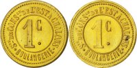 Frankreich 1 Centime Münze, VZ, Messing, Elie:30.1 -