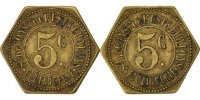 Frankreich 5 Centimes Münze, SS, Messing, Elie:30.3 -