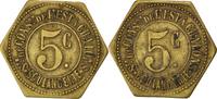 Frankreich 5 Centimes Münze, SS, Messing, Elie:30.3 -