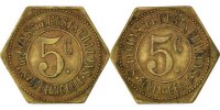 Frankreich 5 Centimes Münze, SS, Messing, Elie:30.3 -