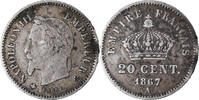 Frankreich 20 Centimes Münze, Napoleon III, Napoléon III, Paris, SS -
