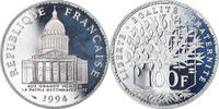 Frankreich 100 Francs Münze, Panthéon, Paris, Proof, UNZ+, Silber -