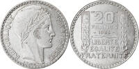 Frankreich 20 Francs Münze, Turin, Paris, VZ+, Silber, KM:879 -
