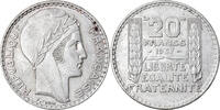 Frankreich 20 Francs Münze, Turin, Paris, SS+, Silber, KM:879 -