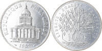 Frankreich 100 Francs Münze, Panthéon, Paris, FDC, STGL, Silber -