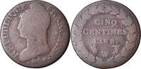 Frankreich 5 Centimes Münze, Dupré, Lille, SGE+, Bronze, KM:640.11 -