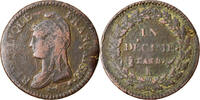 Frankreich Decime Münze, Bordeaux, S, Bronze, Gadoury:187a -