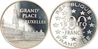 Frankreich 100 Francs-15 Euro Münze, Grand'Place de Bruxelles, Proof -