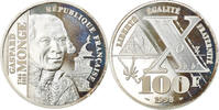 Frankreich 100 Francs Münze, Gaspard MONGE, Proof, STGL, Silber -