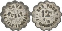 Frankreich 12 1/2 Centimes Münze, SS, Zinc, Elie:10.1 -