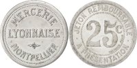 Frankreich 25 Centimes Münze, SS, Aluminium, Elie:330.3 -