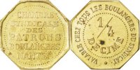 Frankreich 1/4 Decime Münze, SS+, Messing, Elie:25.2 -