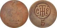 Frankreich 5 Centimes Münze, SS, Kupfer, Elie:C670.1 -