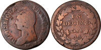 Frankreich Decime Münze, Metz, S, Bronze, Gadoury:187a -