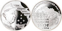 Frankreich 100 Francs Münze, Alphonse Juin, BE, STGL, Silber, KM:1041 -
