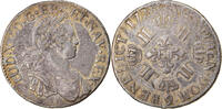 Frankreich Ecu Münze, Louis XV, Écu aux 8 L, Rennes, S+, Silber -