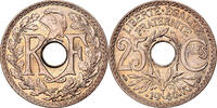 Frankreich 25 Centimes Münze, Lindauer, UNZ+, Nickel-Bronze, KM:867b -