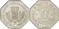Frankreich 10 Centimes Münze, SS, Maillechort, Elie:T35.1c -