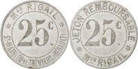 Frankreich 25 Centimes Münze, SS, Aluminium, Elie:10.3b -
