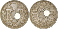 Frankreich 5 Centimes Münze, Lindauer, Paris, Trou Décentré, SS -