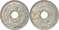 Frankreich 25 Centimes Münze, Lindauer, VZ, Nickel, KM:867, Gadoury:379 -