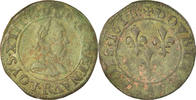 Frankreich Double Tournois Münze, Louis XIII, Double tournois, buste enfantin, Double -