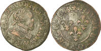 Frankreich Double Tournois Münze, Louis XIII, Double tournois, buste enfantin au col fraisé -