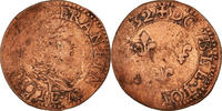 Frankreich Double Tournois Münze, Louis XIII, Double tournois, buste juvénile au col fraisé -