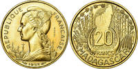 Madagascar 20 Francs Münze, Paris, ESSAI, UNZ+, Aluminum-Bronze, KM:E5 -