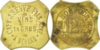 Frankreich 12 1/2 Centimes Münze, SS, Messing, Elie:C795.1 -