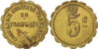 Frankreich 5 Centimes Münze, SS, Messing, Elie:75.1 -