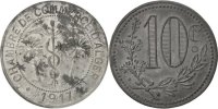 Algeria 10 Centimes Münze, SS, Zinc, Elie:10.6 -