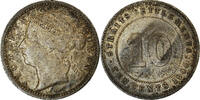 Straits Settlements 10 Cents Münze, Victoria, SS, Silber, KM:11 -