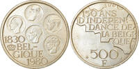 Belgien 500 Francs, 500 Frank Münze, Brussels, VZ, Silver Clad -