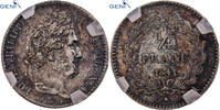Frankreich 1/4 Franc Louis Philippe I, Paris, Silber, GENI -