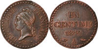 Frankreich Centime Münze, Dupré, Paris, SS+, Bronze, KM:754 -