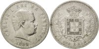 Portugal 500 Reis 1899 Münze, Carlos I, S+, Silber, KM:535