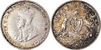 Threepence 1935 (m) Australien Münze, George V, SS, Silber, KM:24 SS