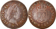 Frankreich 1/2 Sol Münze, Louis XV, Demi sol à la vieille tête -