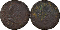 Frankreich Double Tournois Münze, Louis XIII, Paris, S, Kupfer -
