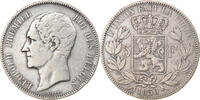 Belgien 5 Francs, 5 Frank Münze, Leopold I, S+, Silber, KM:17 -