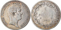 Frankreich 5 Francs Münze, Louis-Philippe, Lille, S+, Silber, KM:737.4 -