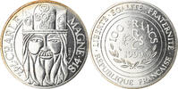 Frankreich 100 Francs Münze, Charlemagne, FDC, STGL, Silber, KM:982 -