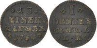 Deutsch Staaten Denier Münze, BRUNSWICK-WOLFENBUTTEL, Karl I, SS -