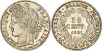Frankreich 50 Centimes Münze, Paris, UNZ+, Silber, KM:769.1, Le -