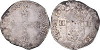 Frankreich 1/4 d'écu à la croix de face Münze, Henri III, Nantes, SS -