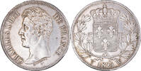 Frankreich 5 Francs Münze, Charles X, Lille, SS+, Silber, KM:720.13, Le -